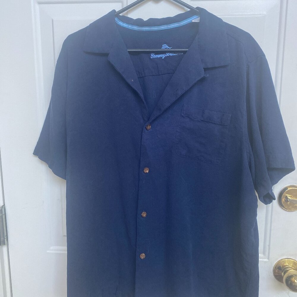 Tommy Bahama Shirt Men’s XL Blue Short Sleeve Button Down Shirt